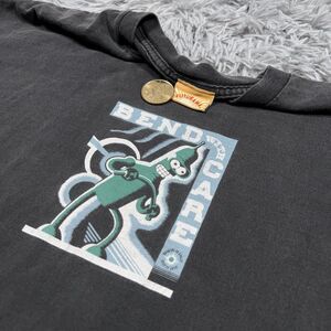 Vintage 90’s Futurama Shirt Large Black Bender Bend With Care Fade Pullover Mens